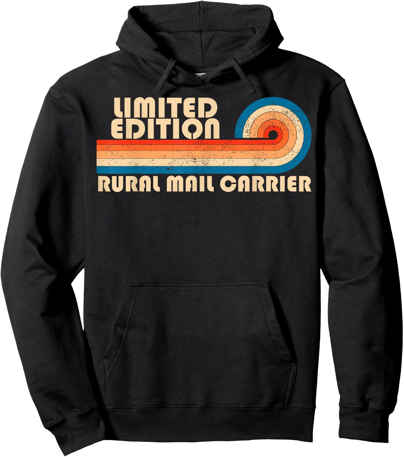 RURAL MAIL CARRIER Retro 70s 80s Sunset Stripe Hoodie - Hoodie | Black
