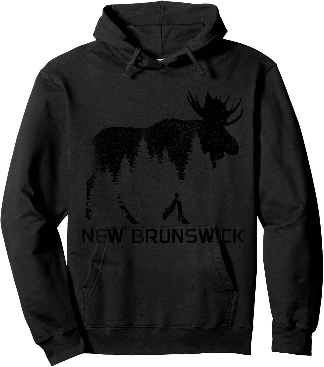 New Brunswick Canada Vintage Moose Souvenir Hoodie - Hoodie | Black
