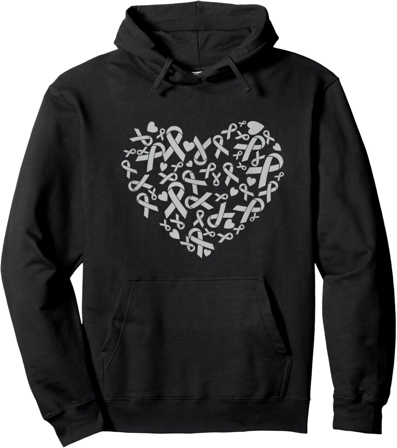 Go Grey In May Brain Cancer Heart Hoodie - Hoodie | Black