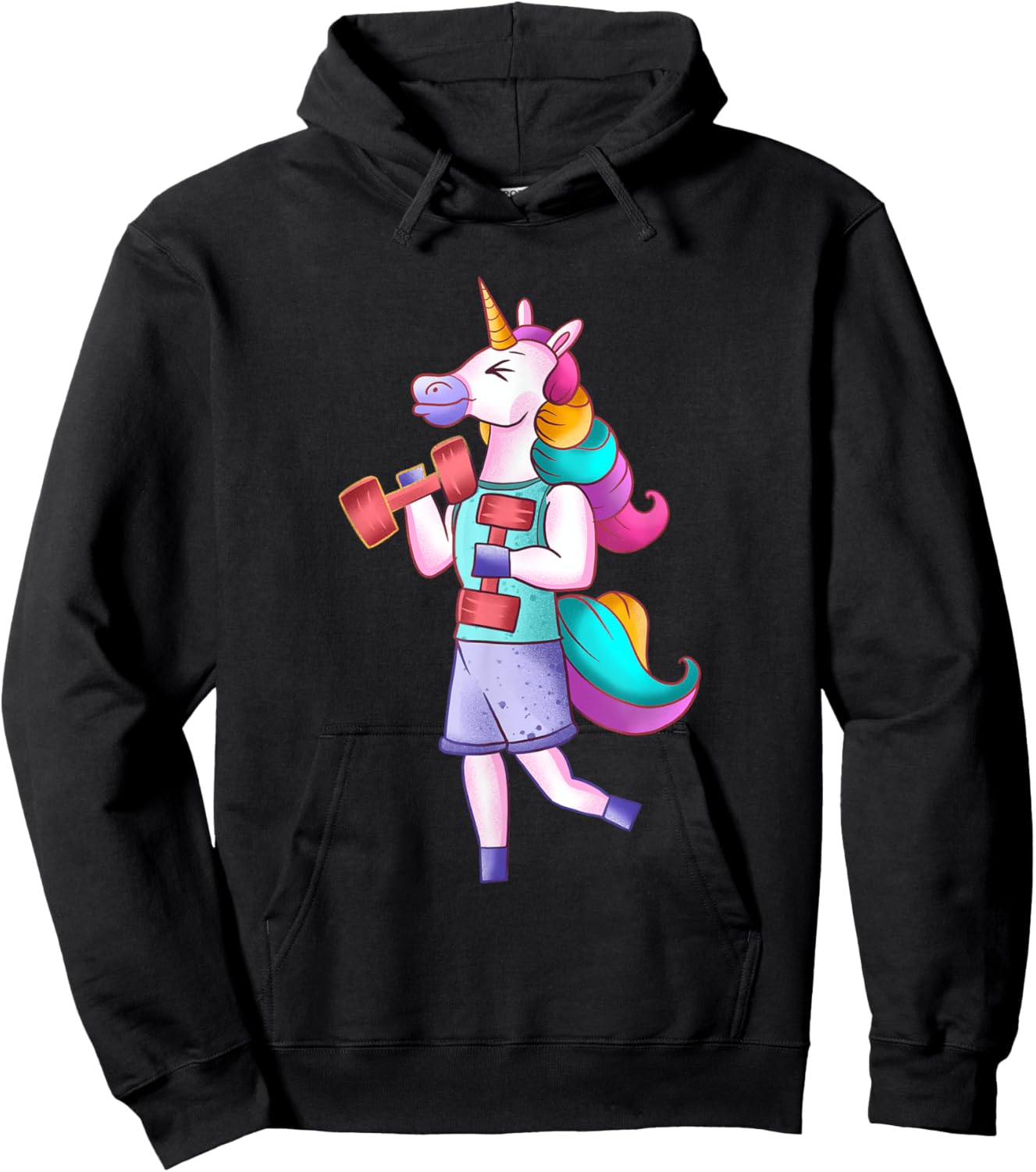Funny Unicorn Gym Athlete Working Out Unicorn Gym Lover Hoodie - Hoodie | Black