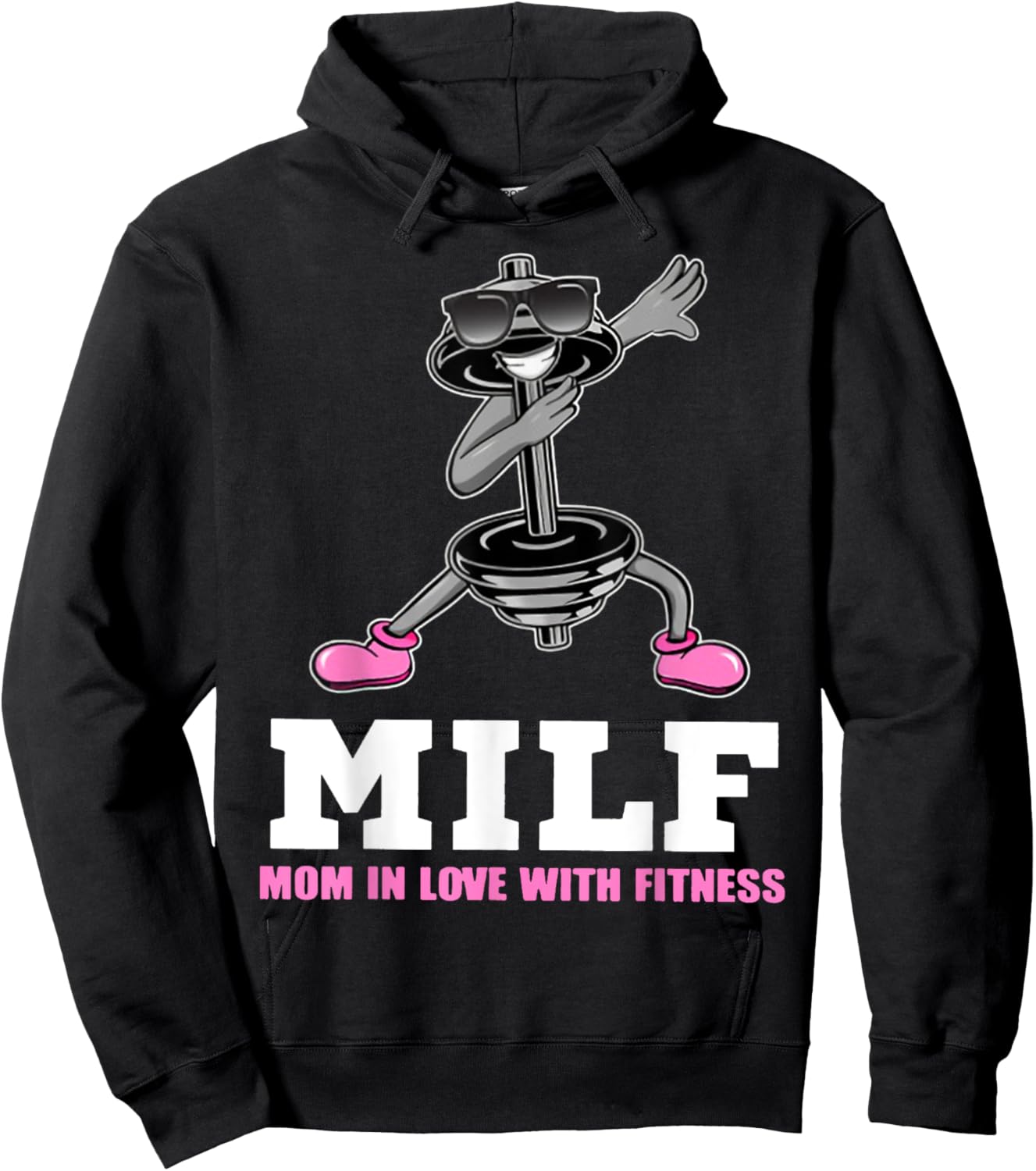 Milf Mom In Love With Fitness WEIGHT LIFTING Hoodie - Hoodie | Black