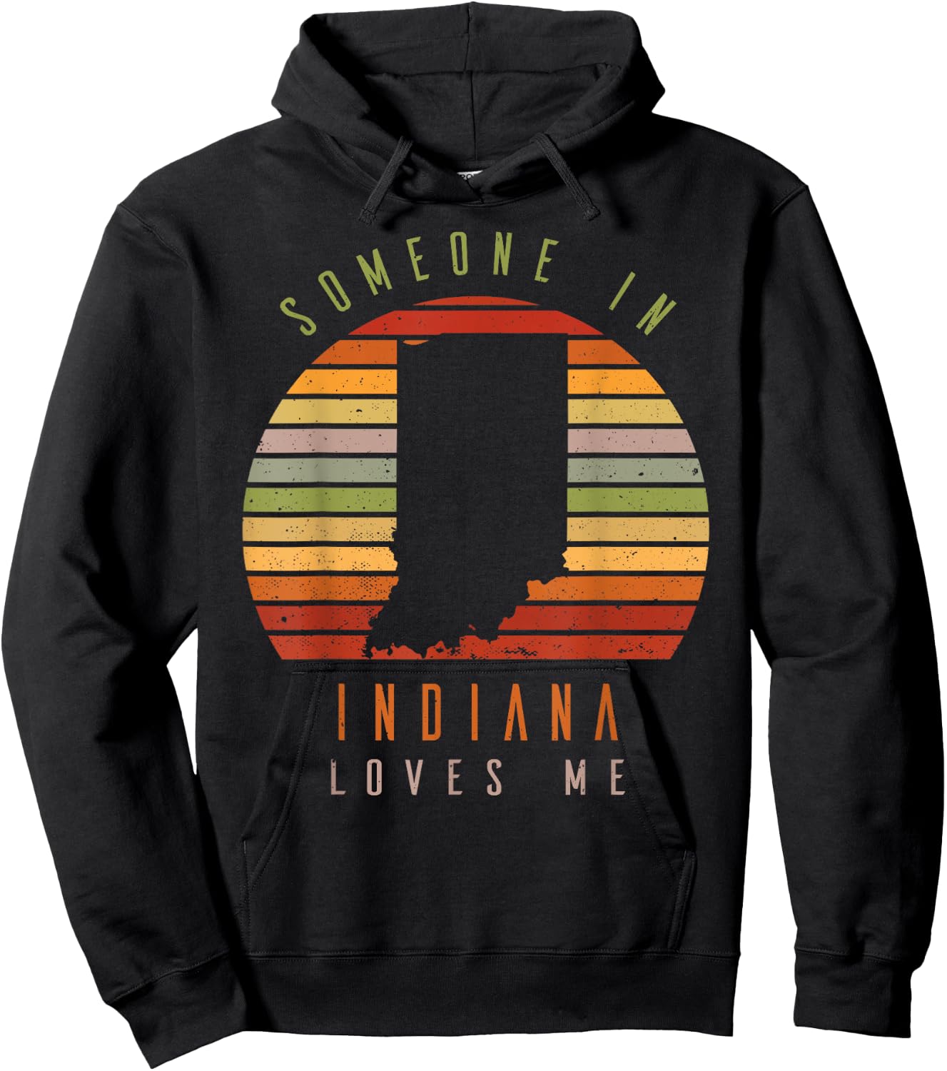 Someone In Indiana Loves Me Vintage State Retro Hoodie - Hoodie | Black