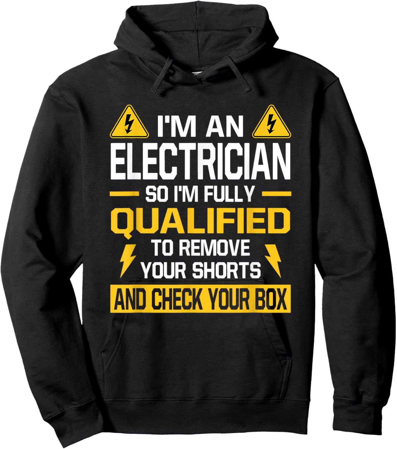 Electrician Qualified Remove Shorts Check Your Box Lineman Hoodie - Hoodie | Black