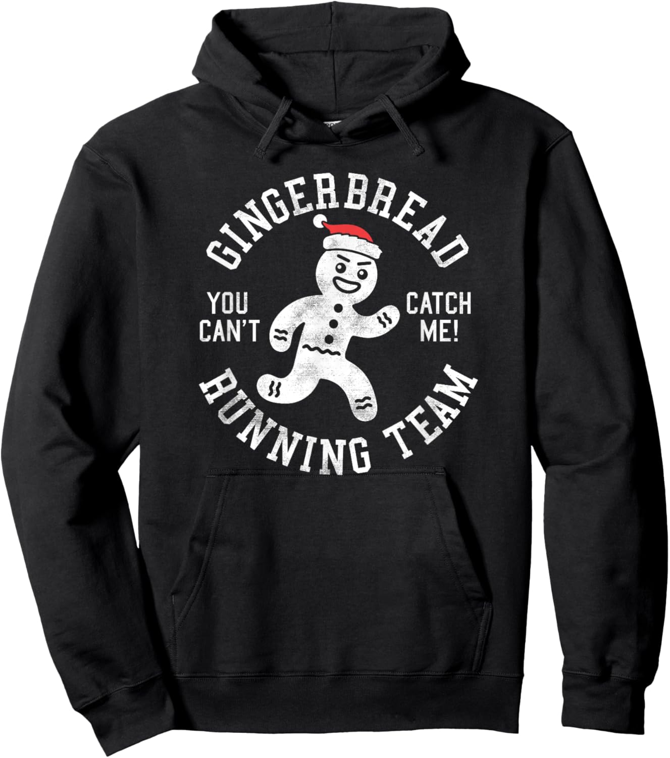 Trendy Gingerbread Running Team Christmas Humour Hoodie - Hoodie | Black