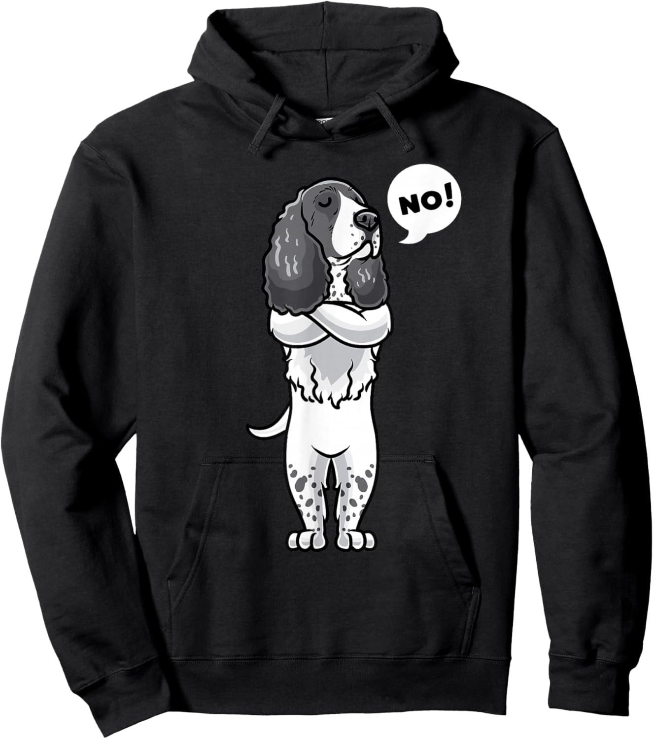 Stubborn English Springer Spaniel Dog Funny Hoodie - Hoodie | Black