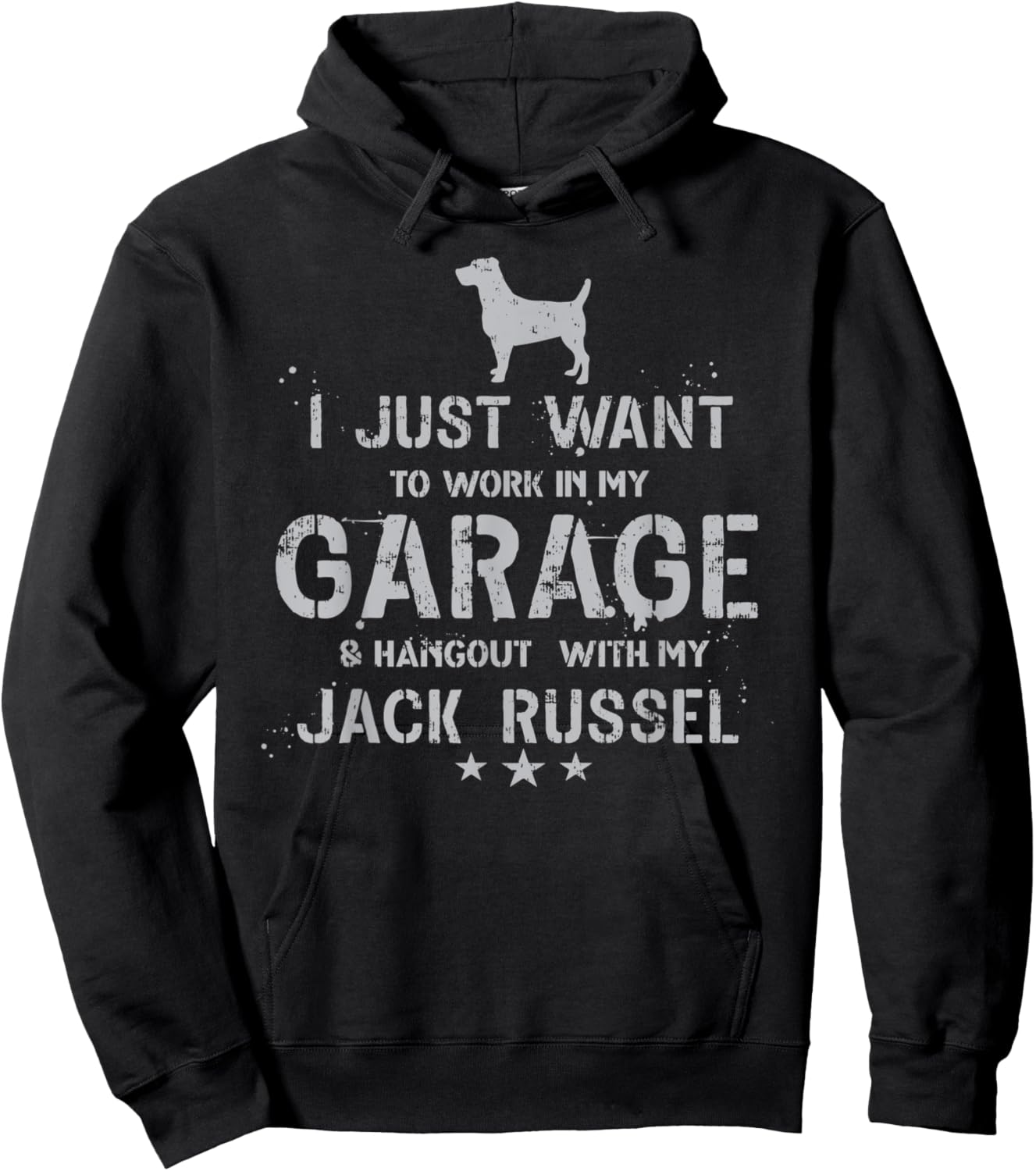 Funny Jack Russel Dad Garage Men Hang Hoodie - Hoodie | Black