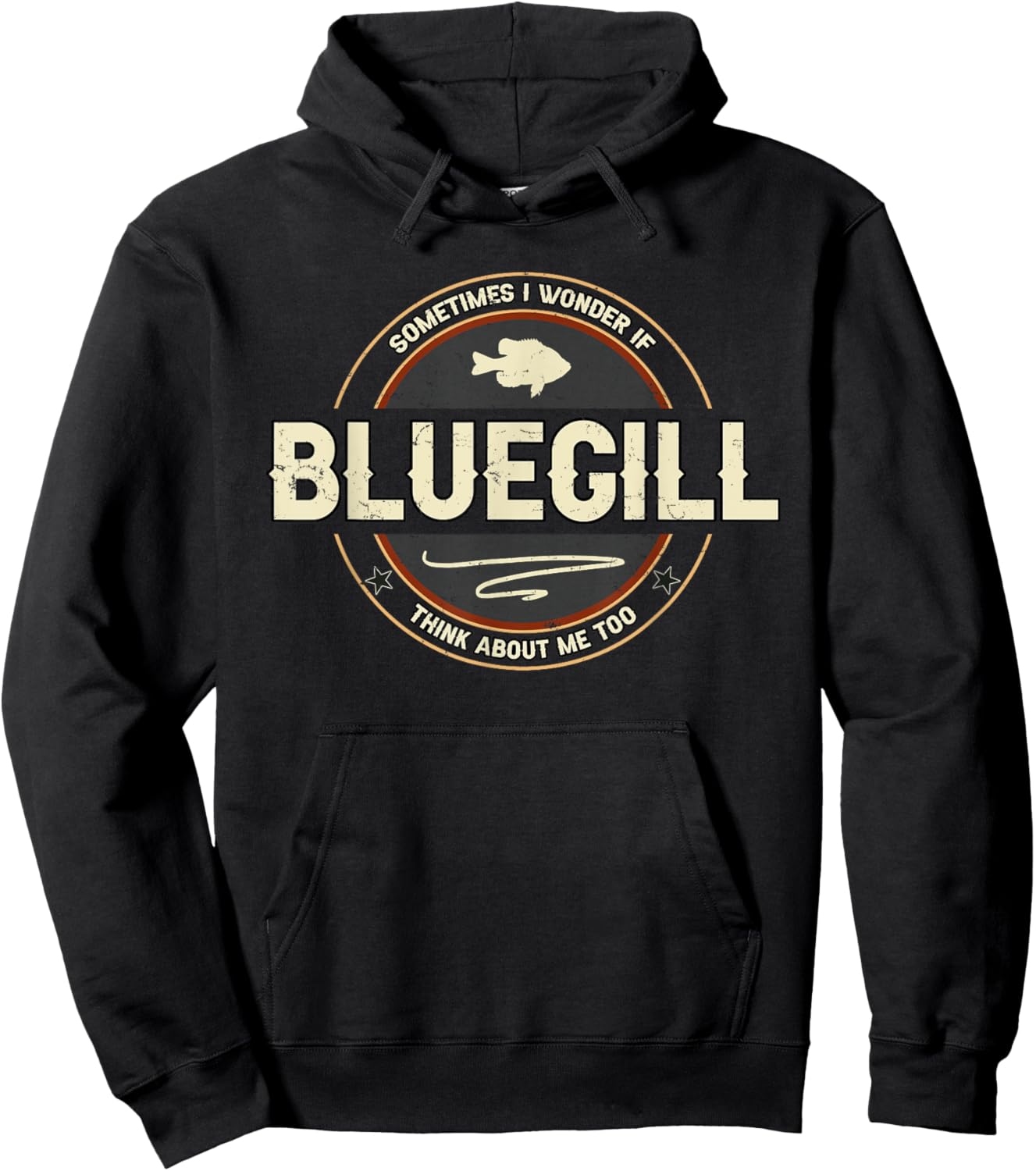 Bluegill Art Fishing Quote Bream Fish Funny Fishermen Hoodie - Hoodie | Black
