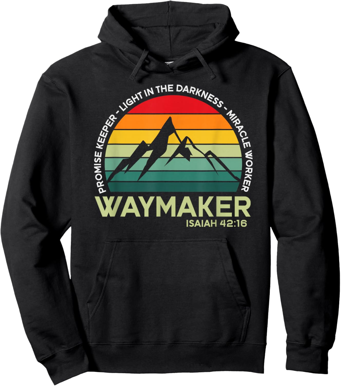 Vintage Waymaker Promise Keeper Miracle Worker Christian Hoodie - Hoodie | Black