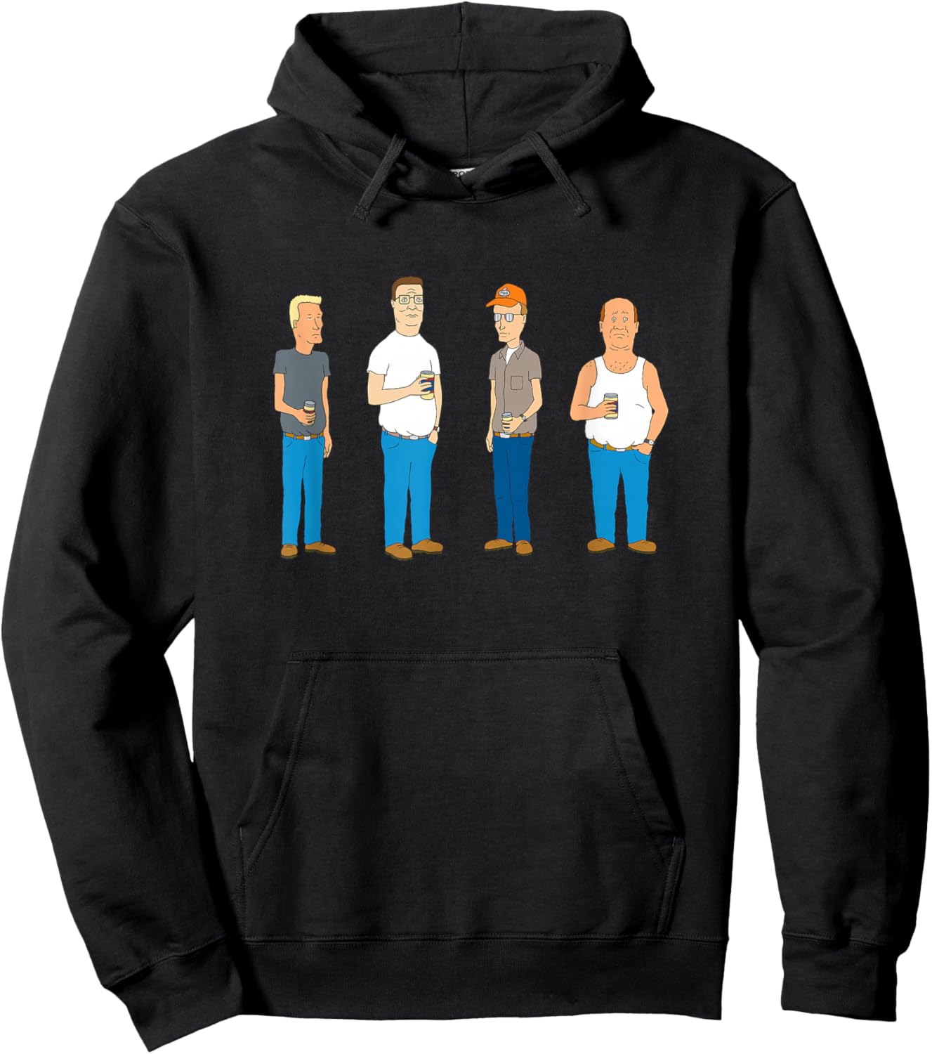 King of The Hill Four Guys in The Alley Cartoon Hoodie - Hoodie | Black
