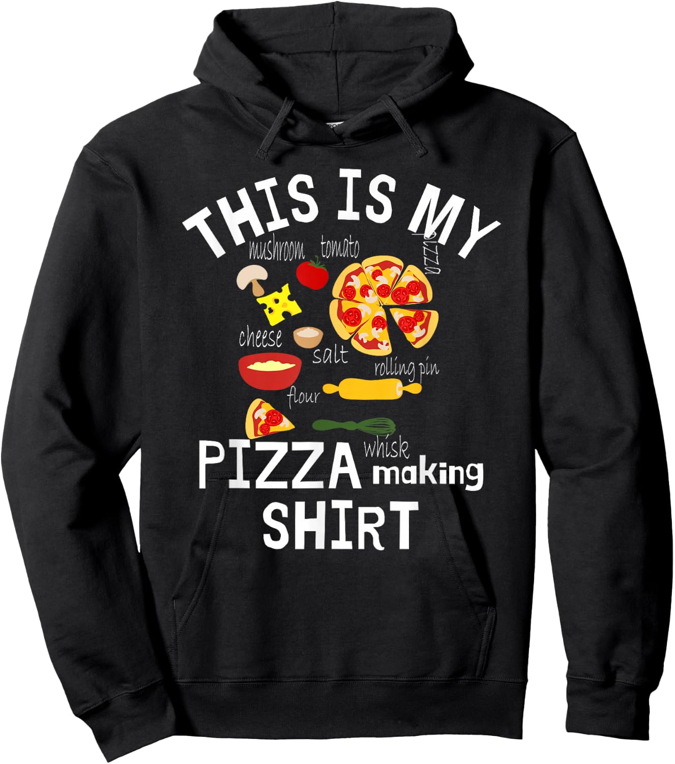 This is My Pizza Making Shirt Pizza Recipe & ingredients Hoodie - Hoodie | Black