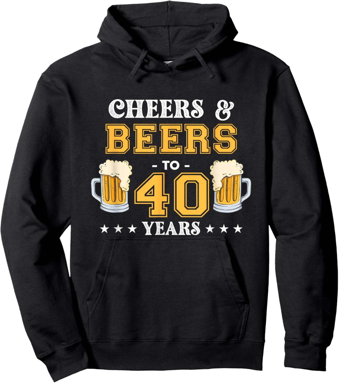 Cheers and Beers To 40 Years Birthday Party Hoodie - Hoodie | Black