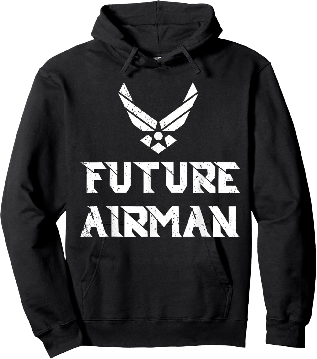 Air Force Future Airman Vintage Military Veteran American Hoodie - Hoodie | Black