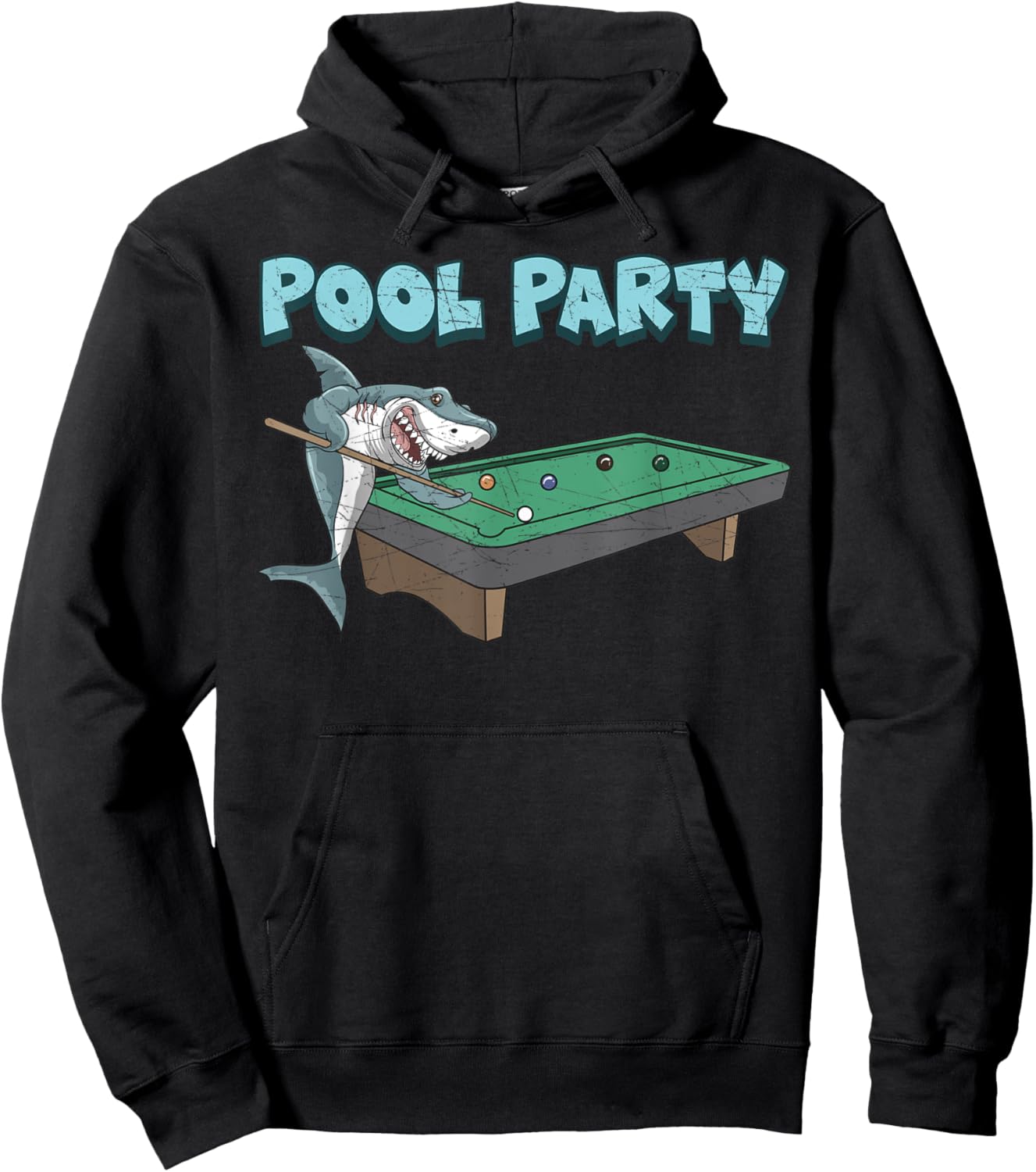 Shark Pool Party Game Billiards Summer Beach Pool Player Men Women Kids Hoodie - Hoodie | Black