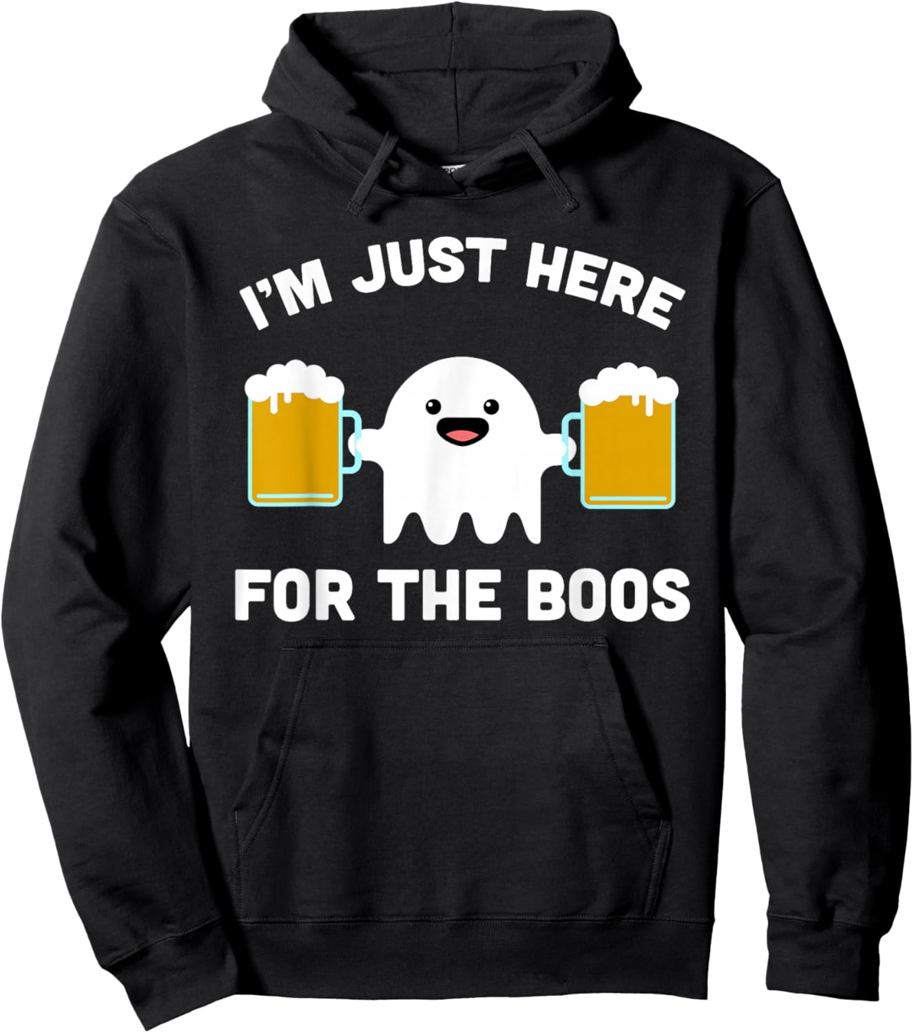 Bartender Halloween Costume Funny Ghost Here For The Boos Hoodie - Hoodie | Black