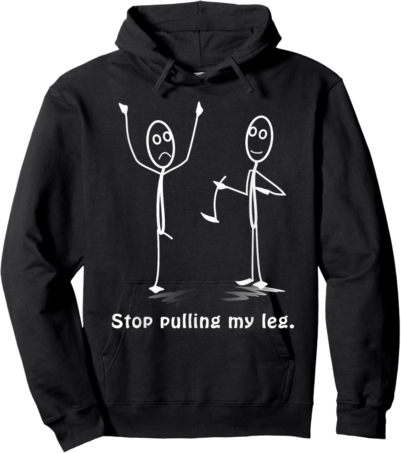 Funny "Stop Pulling My Leg" Stickman Costume - Stick Figure Hoodie - Hoodie | Black