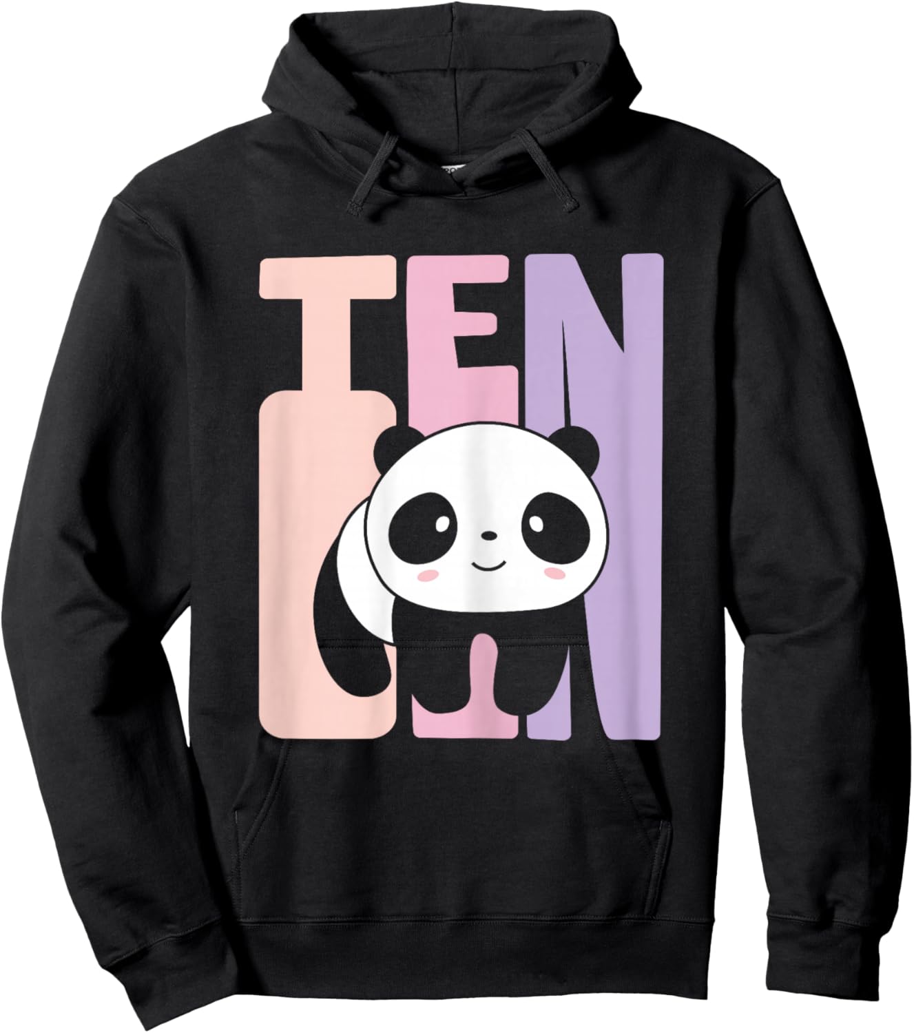 10th Birthday Girl Cute Panda Panda Bear 10 Years Old Hoodie - Hoodie | Black