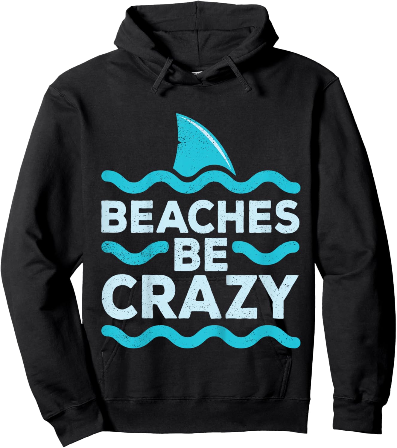 Kids Funny Beaches Be Crazy Shark Kids Beach Vacation Summer Hoodie - Hoodie | Black