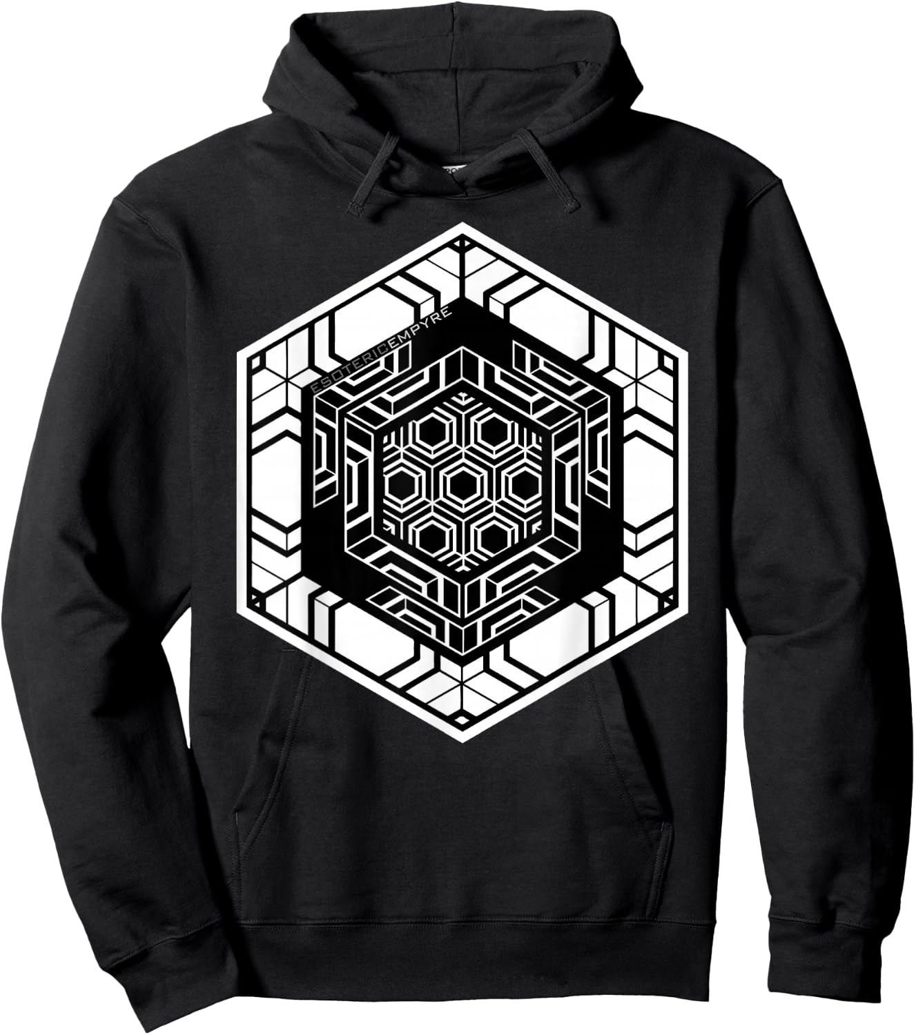 Sacred Geometry Hexagon Geometric Pattern Hoodie - Hoodie | Black