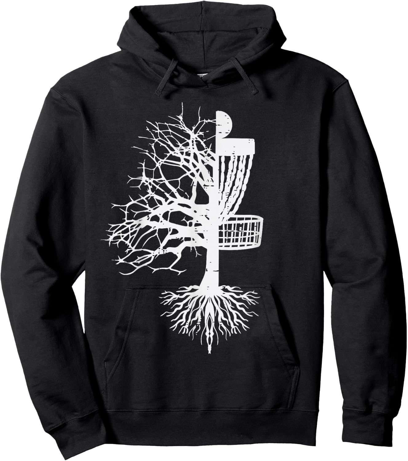 Half Disc Golf Basket Tree Funny Frisbee Frolf Men Women Kid Hoodie - Hoodie | Black