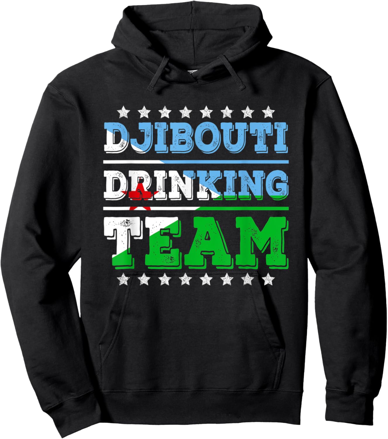 Djibouti Drinking Team Djibouti Flag Funny Drinking Hoodie - Hoodie | Black