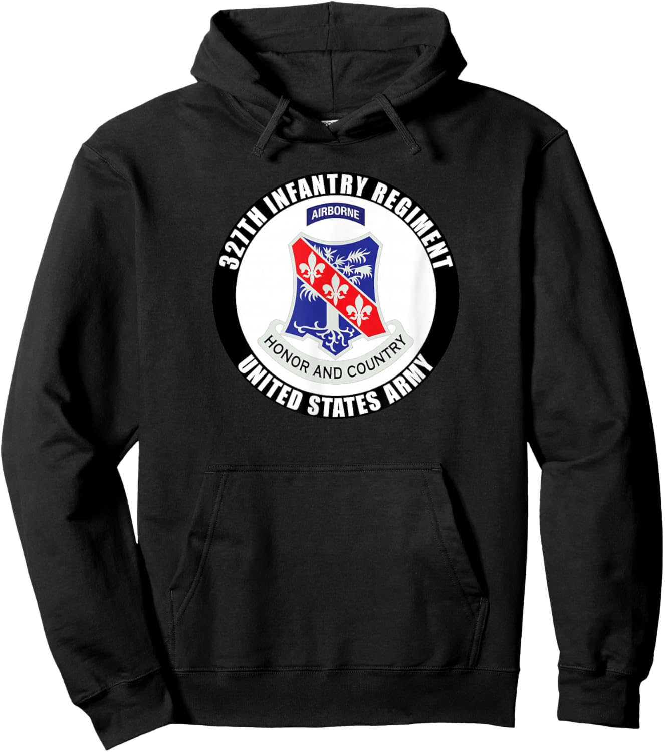 327th Infantry Regiment United States Army Military Veteran Hoodie - Hoodie | Black