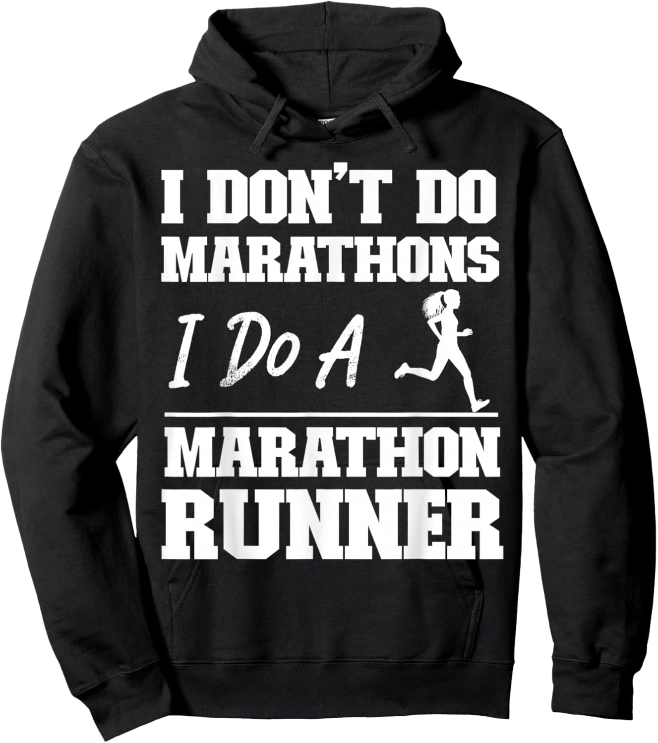 Funny Running Jogging Jogger HS0 -Adult Black Cotton Blend Short Sleeve Small Running Half Marathon Hoodie - Hoodie | Black