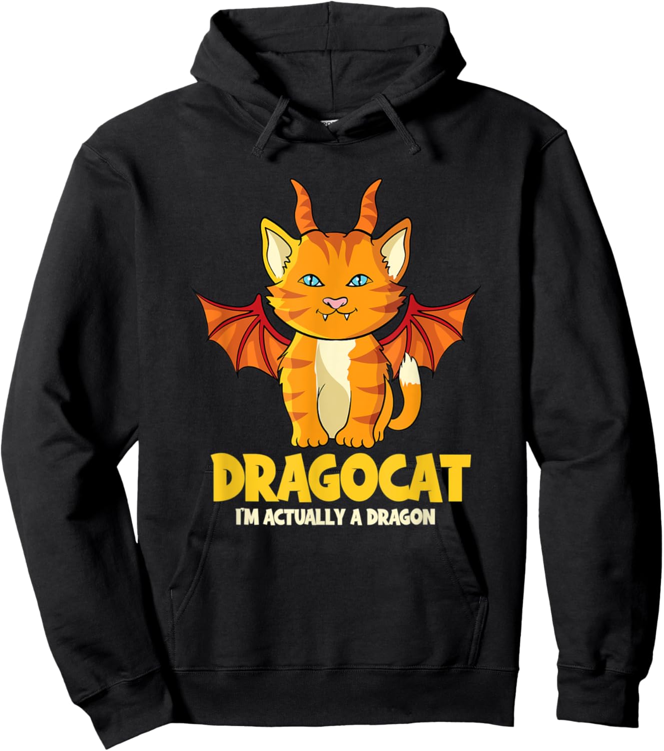 Dragocat Kitten Dragon Cat Halloween Women Kids Hoodie - Hoodie | Black
