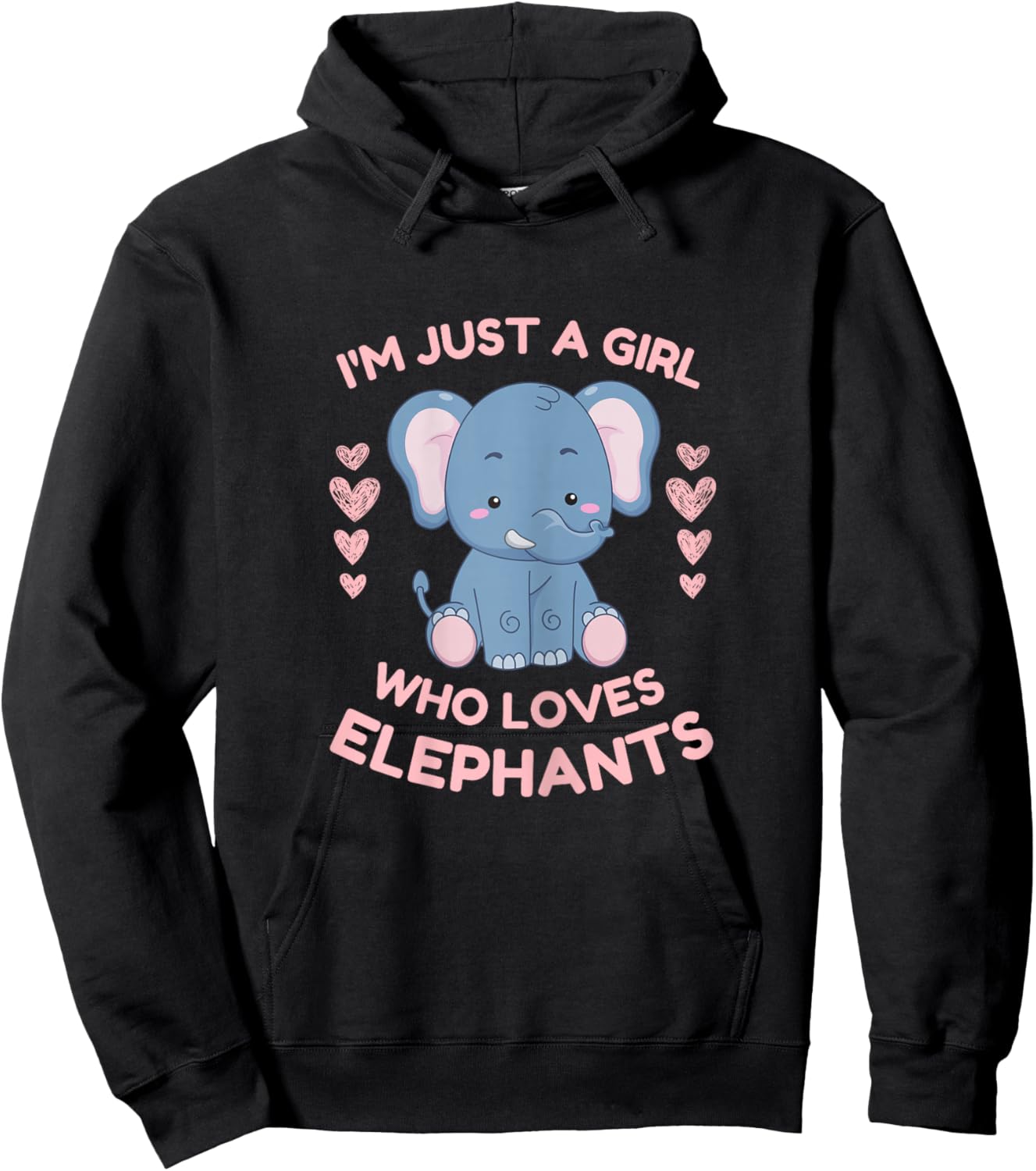 I'm Just A Girl Who Loves Elephants Cute Hoodie - Hoodie | Black
