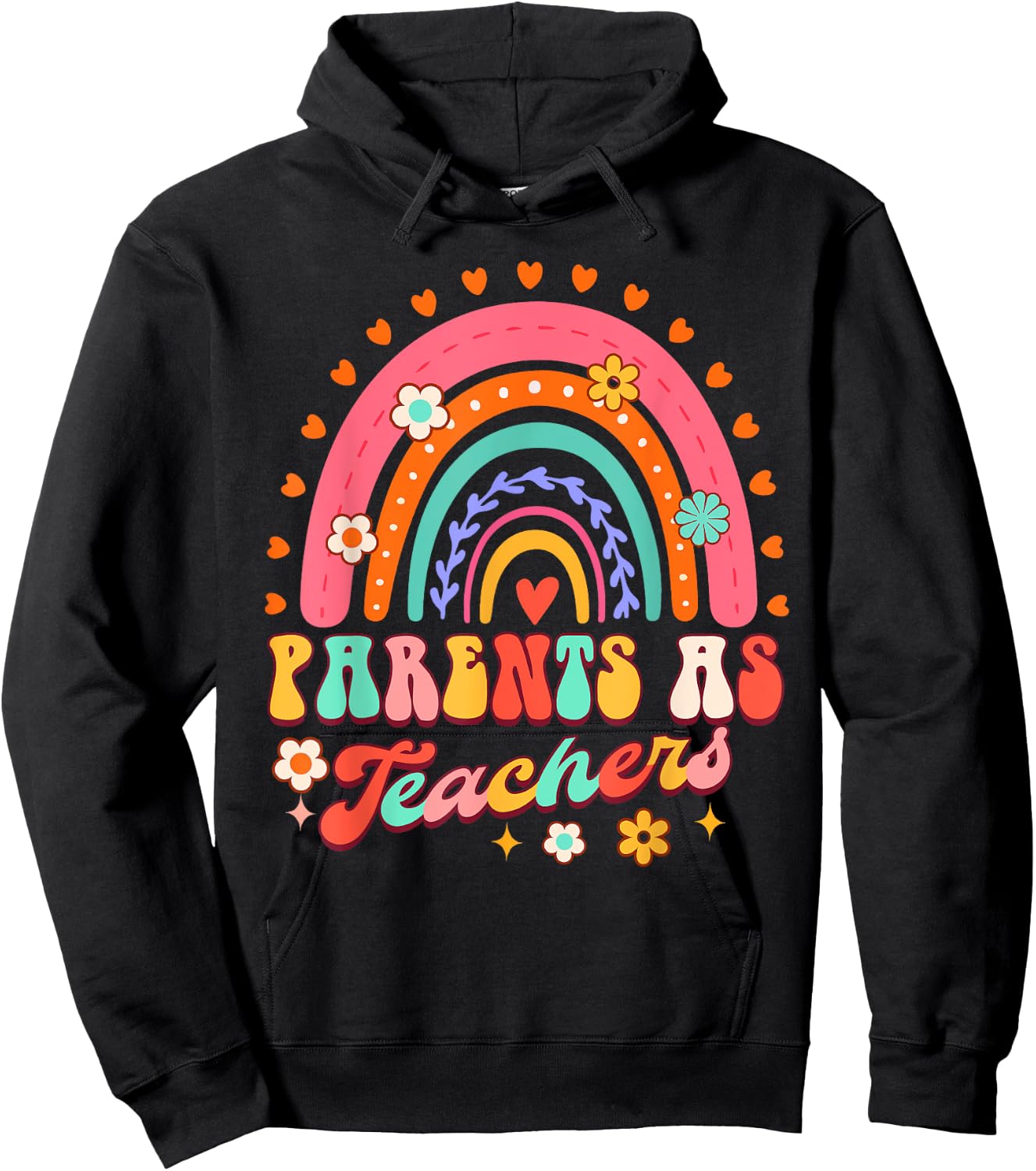 Early Childhood Educator PAT Rainbow Parents As Teachers Hoodie - Hoodie | Black