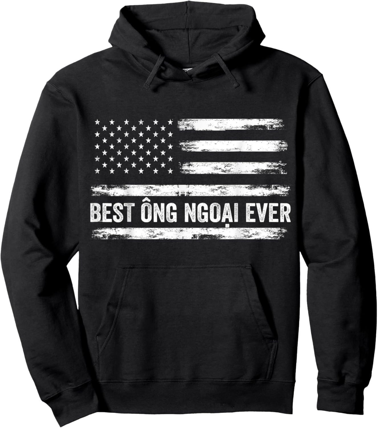 World's Best Ong Ngoai Ever - USA Flag Vietnamese Grandpa Kids Men Hoodie - Hoodie | Black