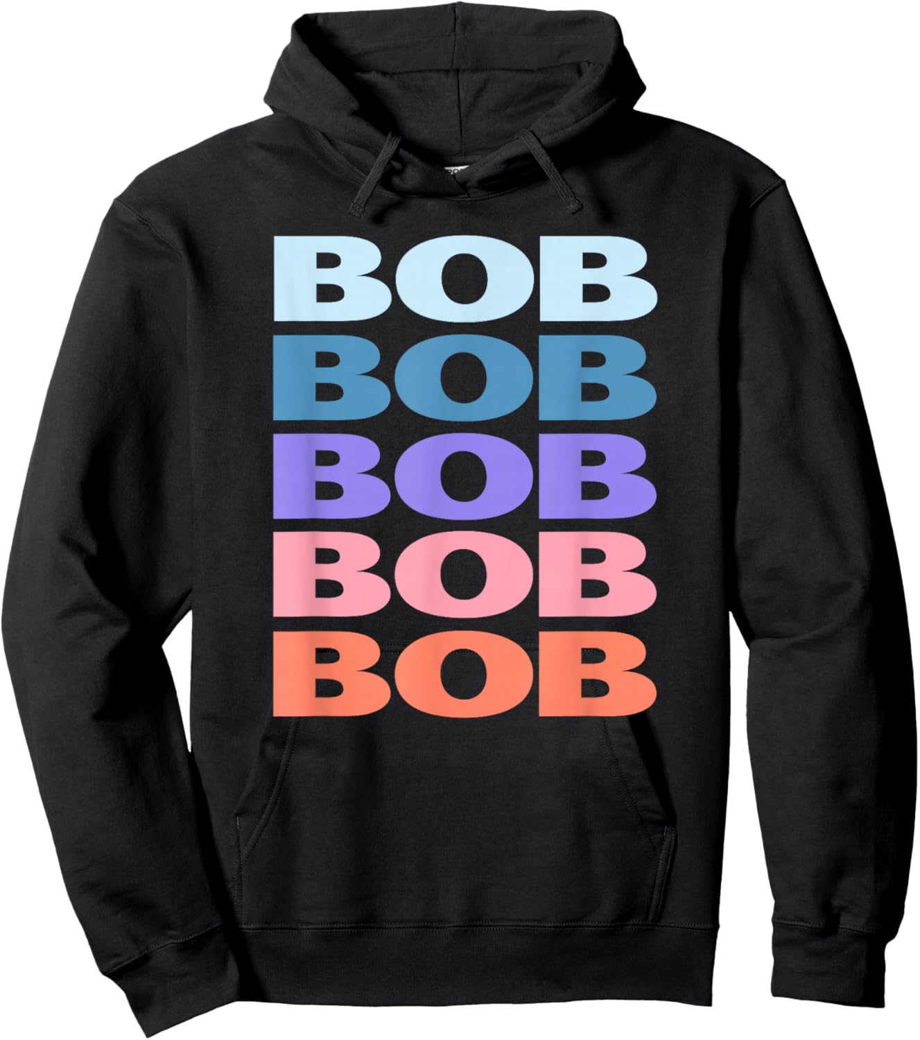 Funny Modern Repeated Text Design Bob Hoodie - Hoodie | Black