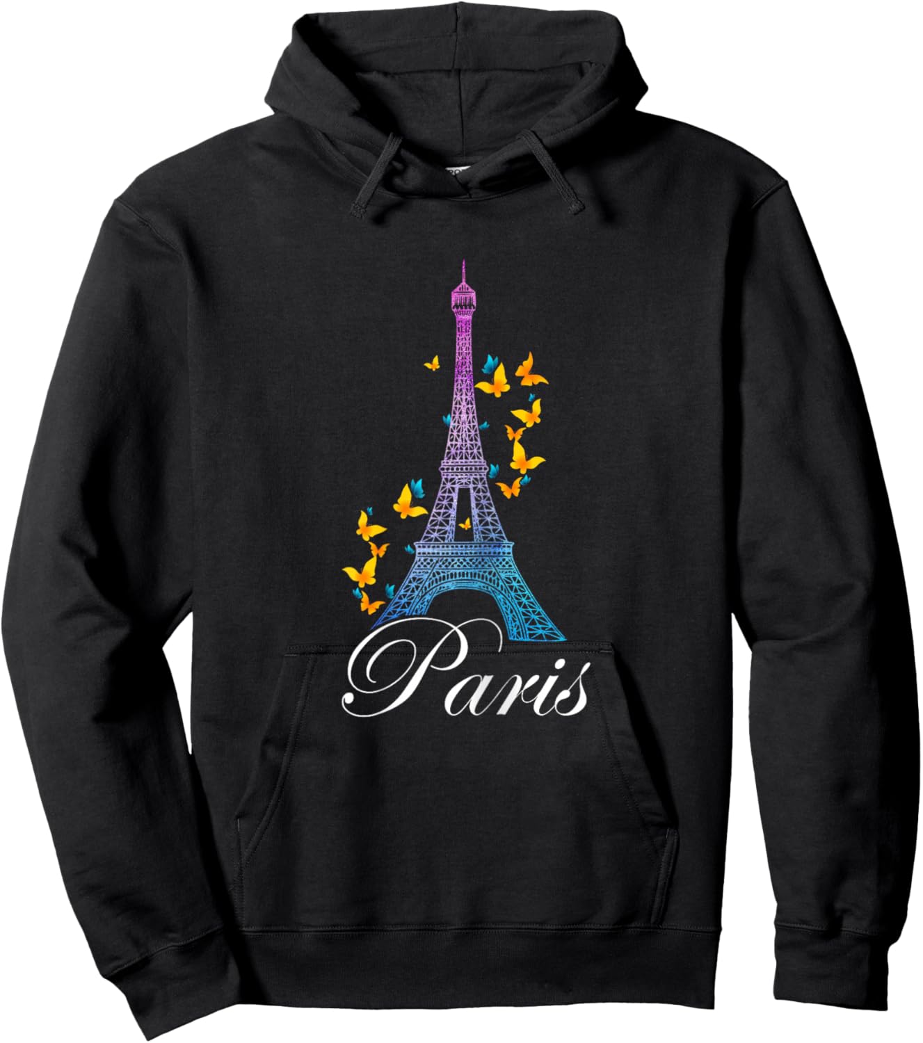 Eiffel Tower Paris Holiday France Shirt Souvenir Women Kids Hoodie - Hoodie | Black