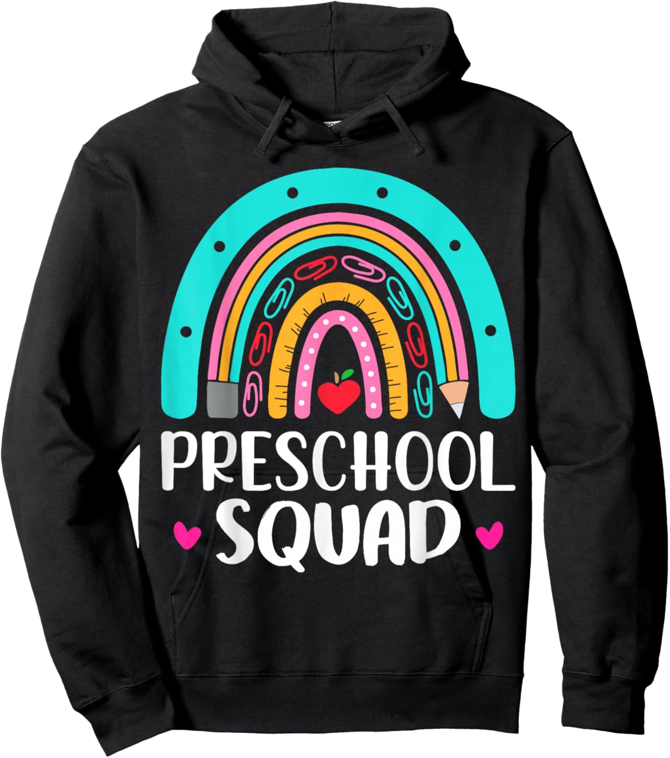 Graduation Preschool First Day School for Teachers Rainbow Hoodie - Hoodie | Black
