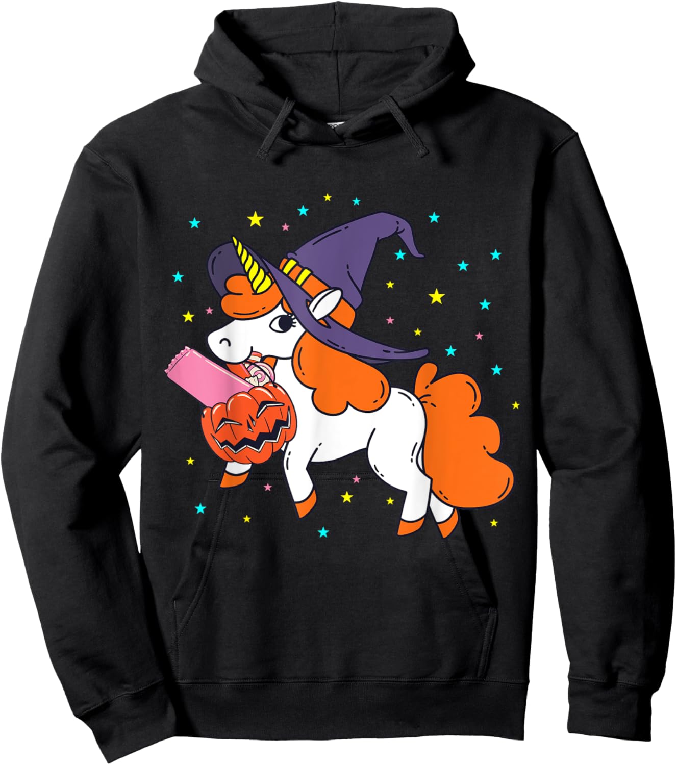 Halloween Unicorn Girls Women Witchy Unicorn Halloween Hoodie - Hoodie | Black