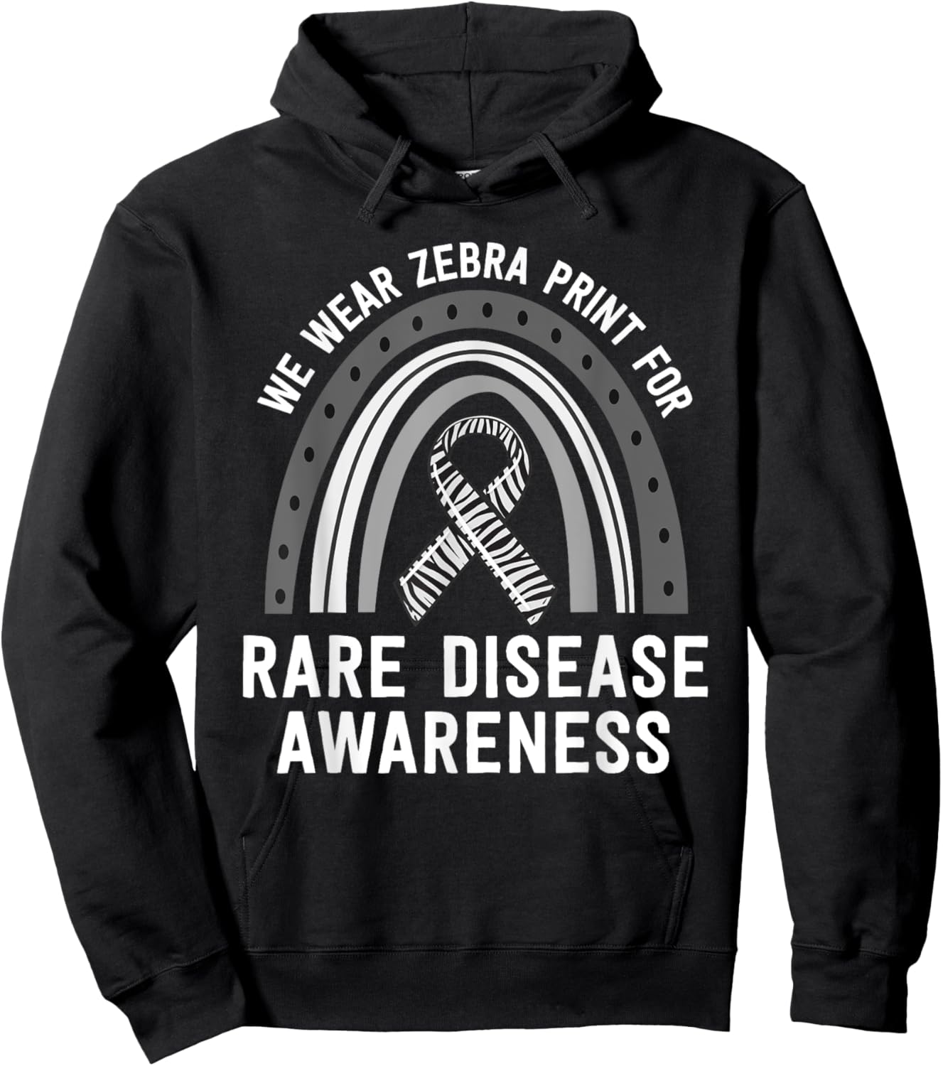 We Wear Zebra Print Rare Disease Awareness EDS Family Group Hoodie - Hoodie | Black