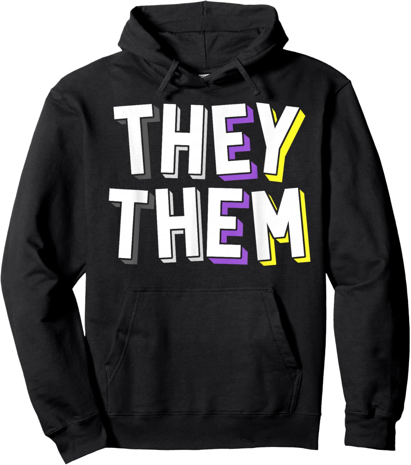 They Them Pronoun Gender Non-Binary Awareness March Shirt Hoodie - Hoodie | Black