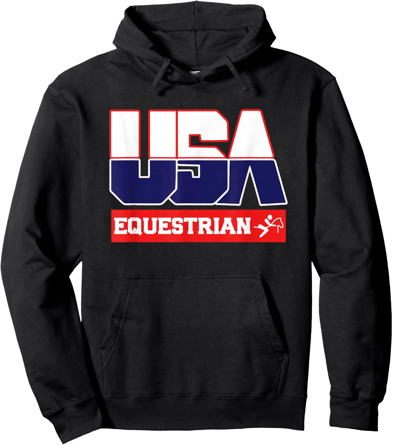 USA Team Equestrian - men & women American sports Hoodie - Hoodie | Black