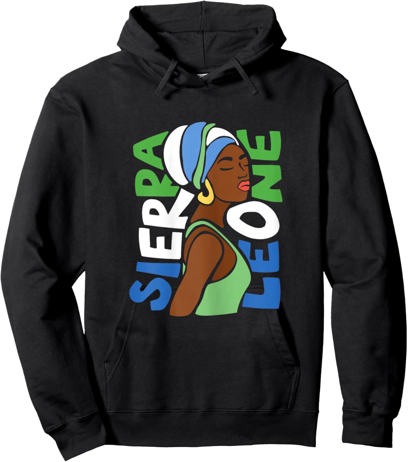 Sierra Leone Flag Ethnic African Heritage Black Woman Africa Hoodie - Hoodie | Black