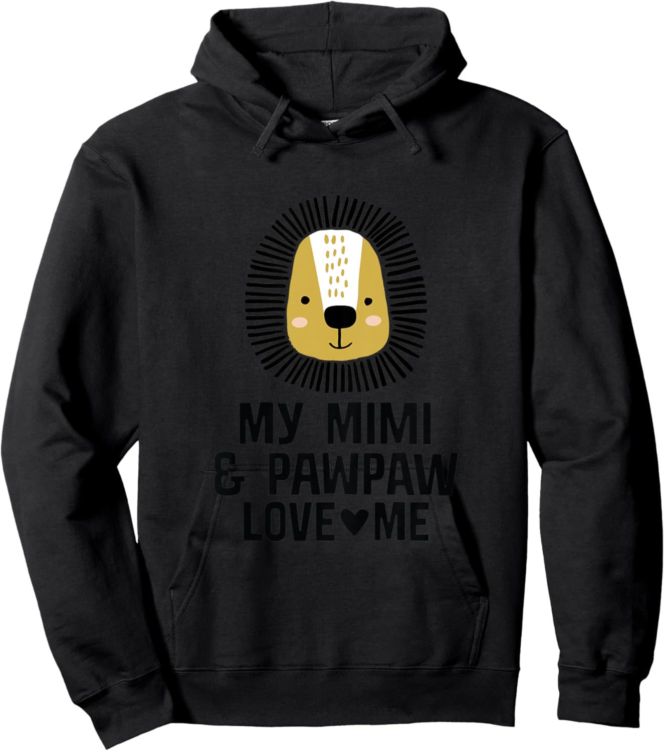 Kids Mimi and Pawpaw Love Me Grandson Boy Lion Hoodie - Hoodie | Black