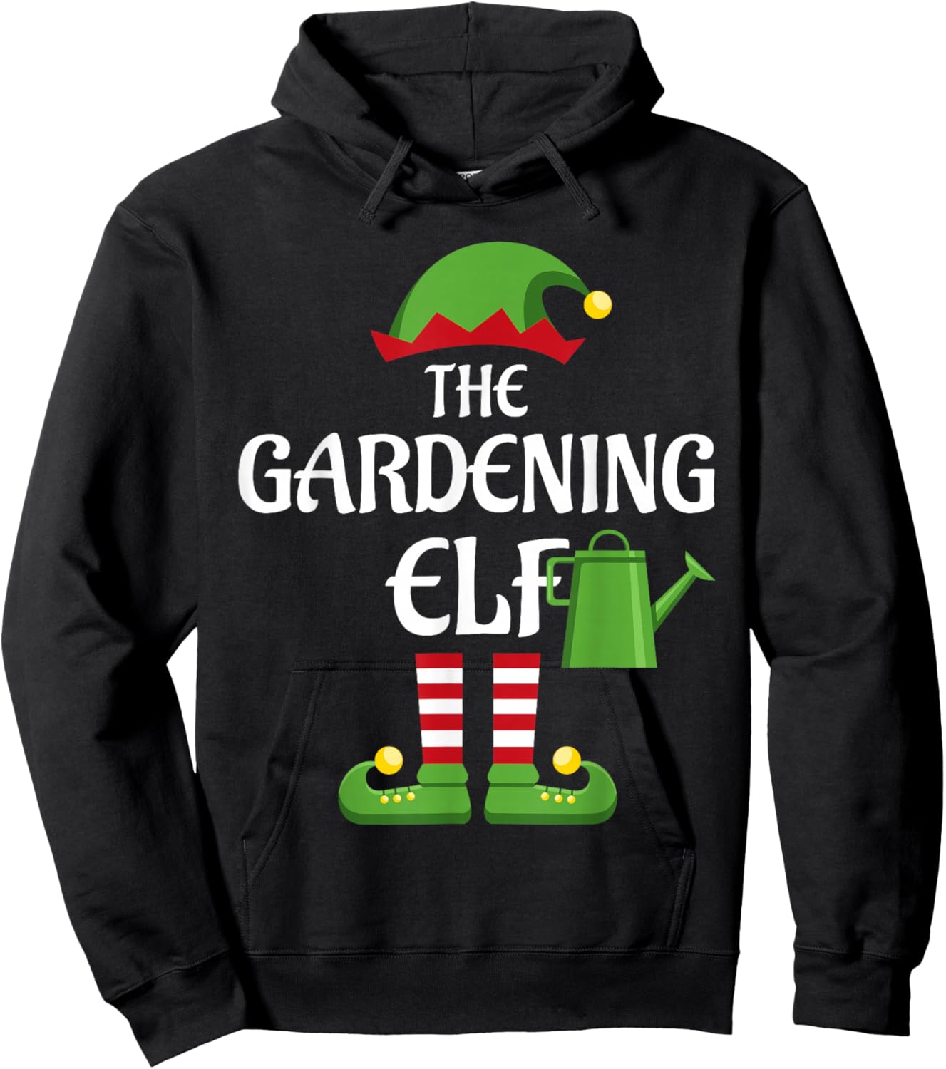 Gardening Elf Family Matching Group Christmas Hoodie - Hoodie | Black
