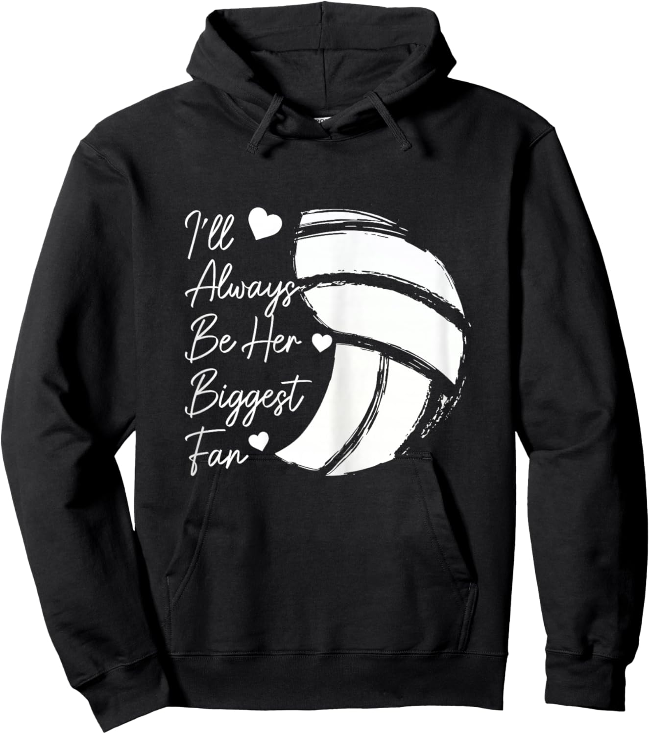 Volleyball Mom Her Biggest Fan Volleyball Daughter Hoodie - Hoodie | Black