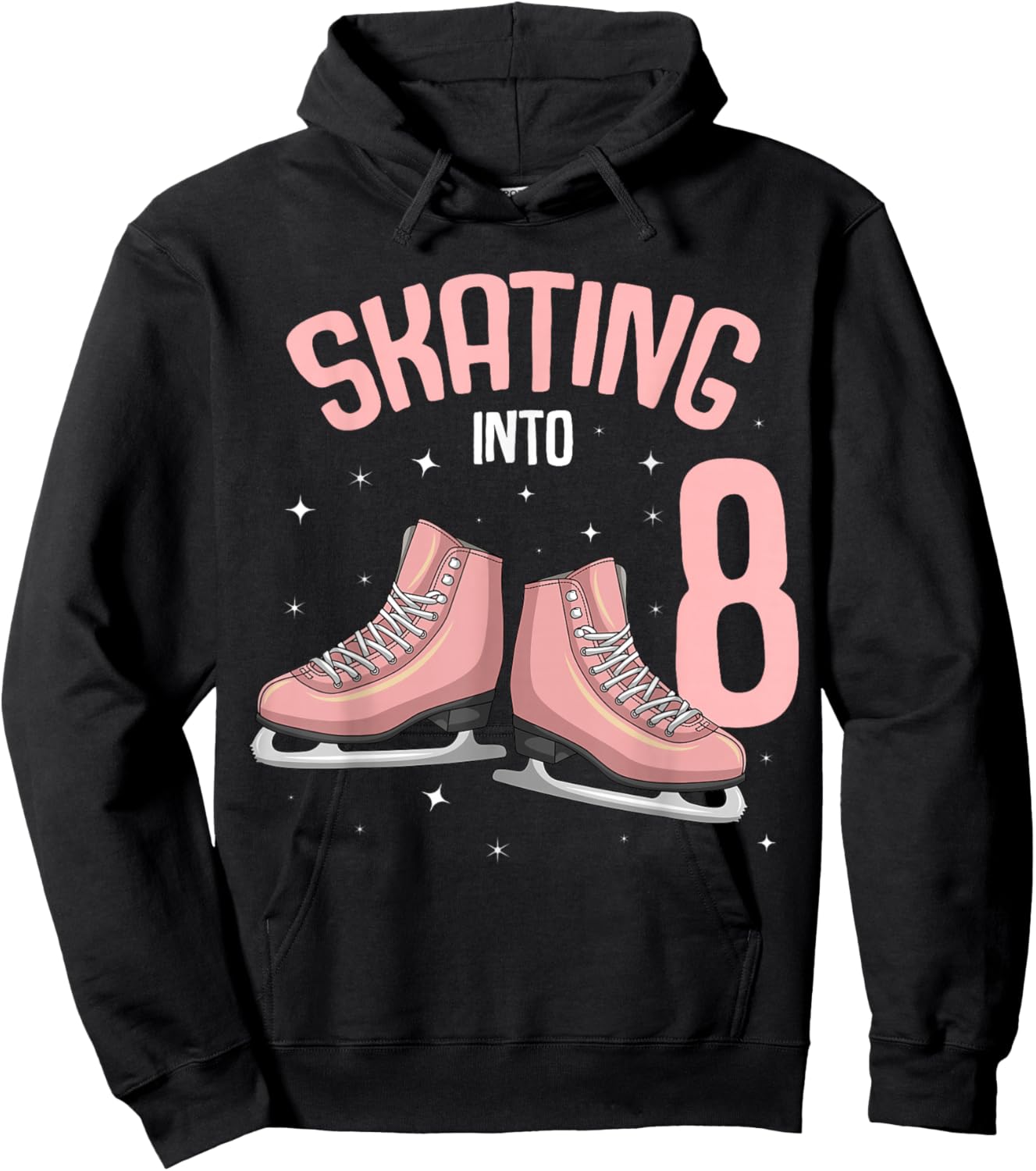 Ice Skating 8th Birthday Girl 8 Years Hoodie - Hoodie | Black
