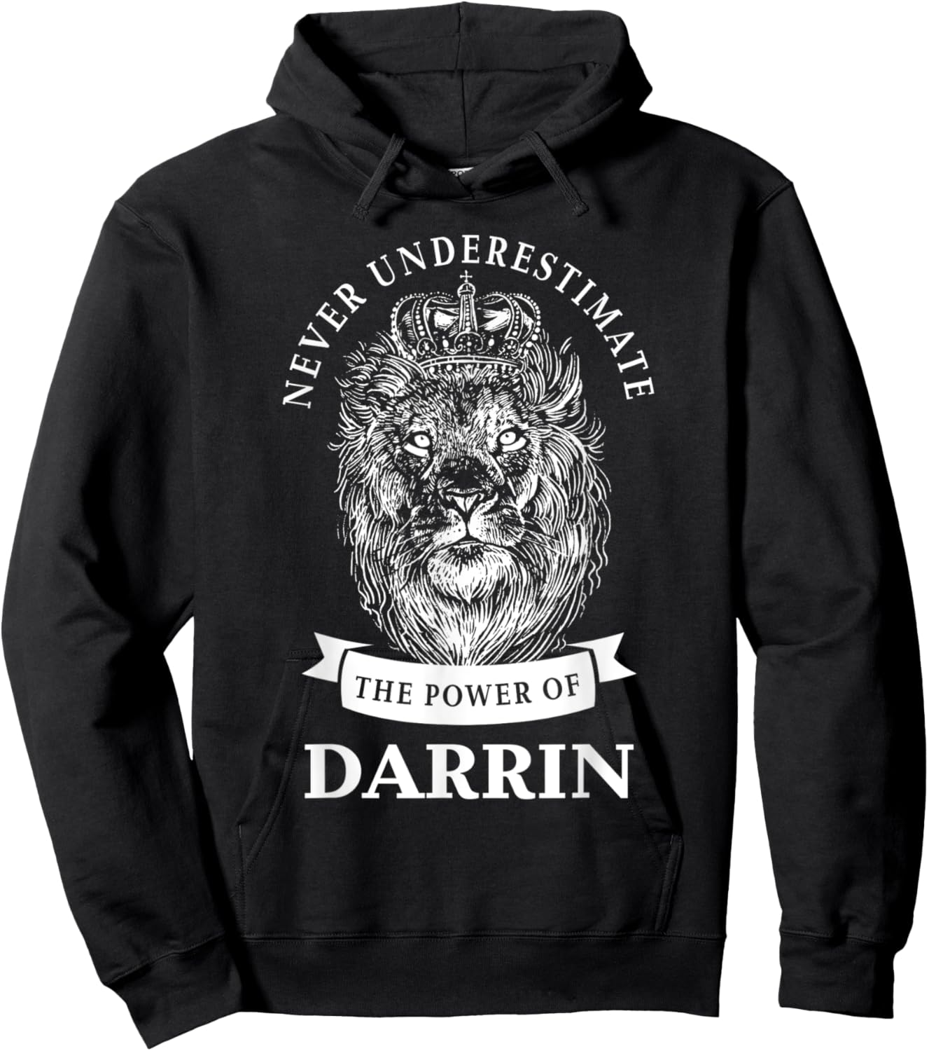 Darrin Gift Name Lion Hoodie - Hoodie | Black