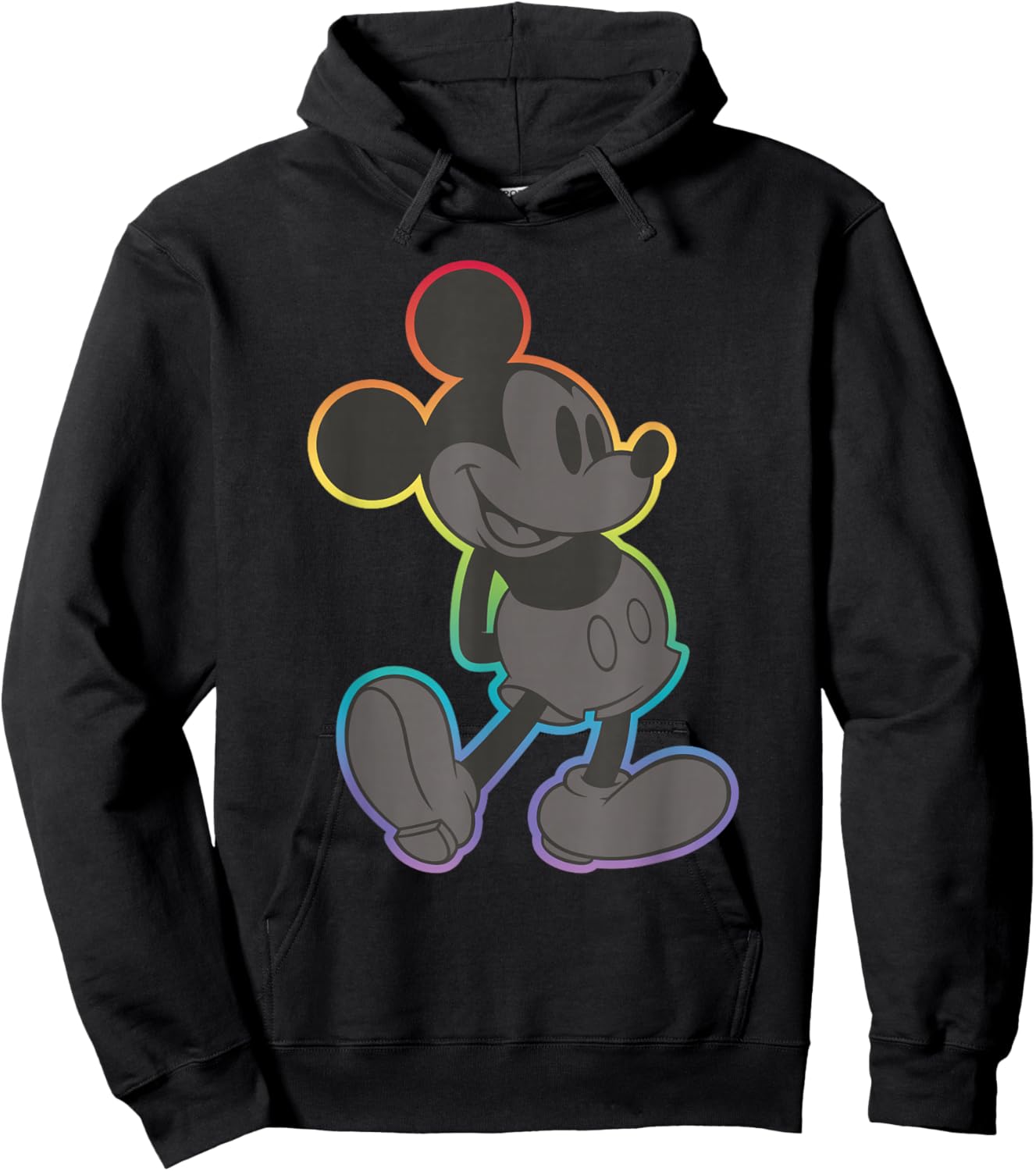 Disney Mickey and Friends Mickey Mouse Rainbow Outline Hoodie - Hoodie | Black