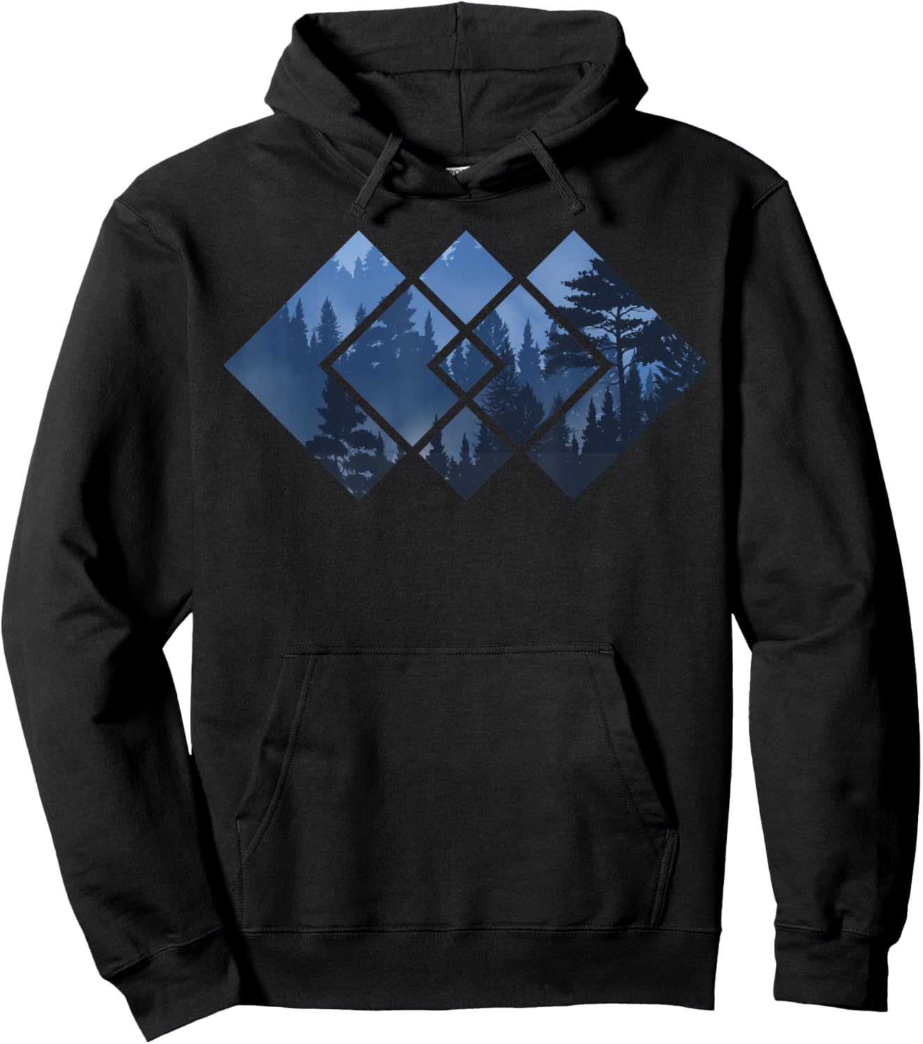 Forest Nature Square Minimalism Hoodie - Hoodie | Black
