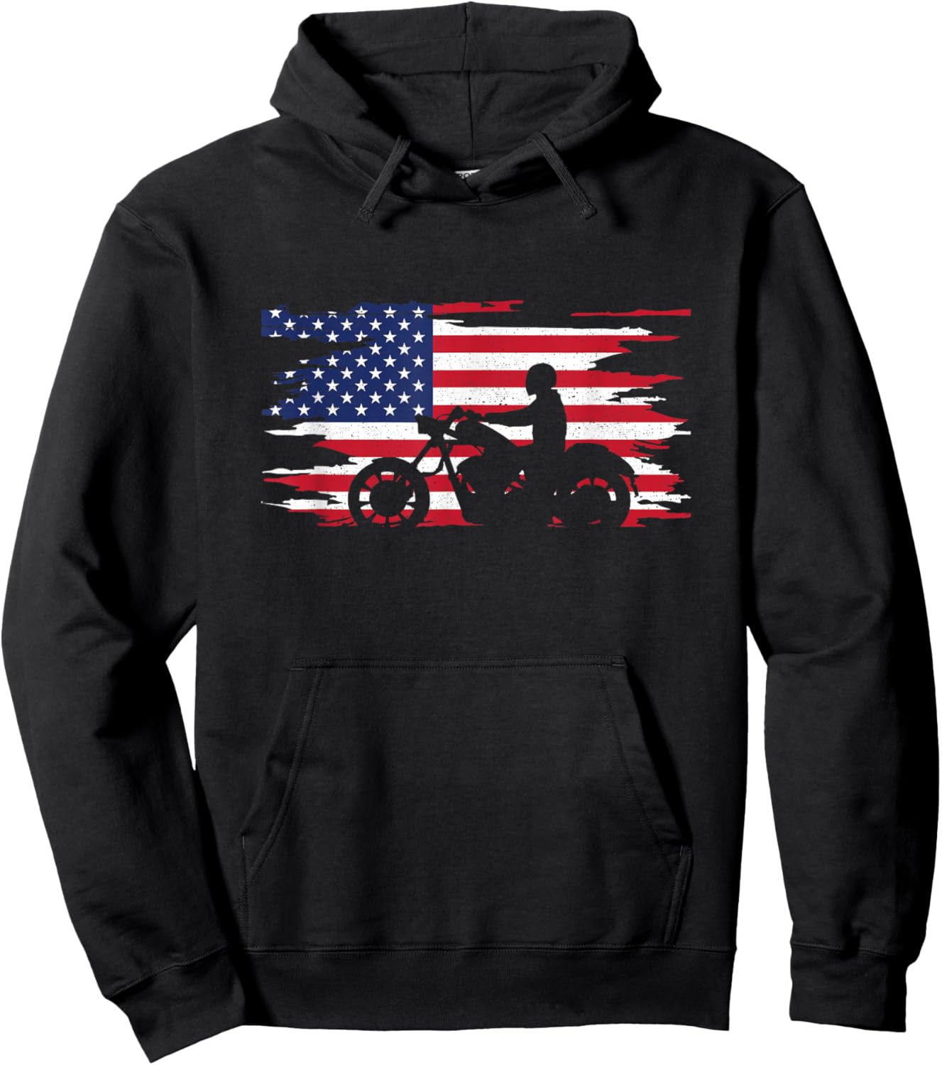 American Flag Motorcycle Apparel - Motorcycle Hoodie - Hoodie | Black