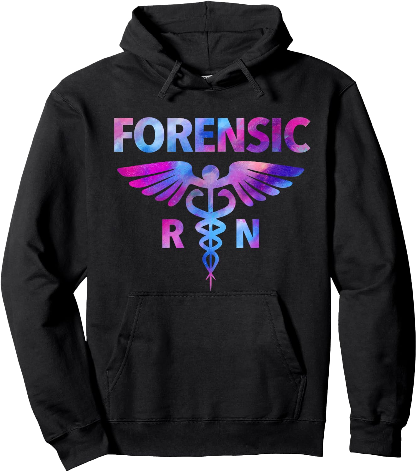 Tie Dye Forensic RN Nurse SANE Nurse Correctional Nursing Hoodie - Hoodie | Black