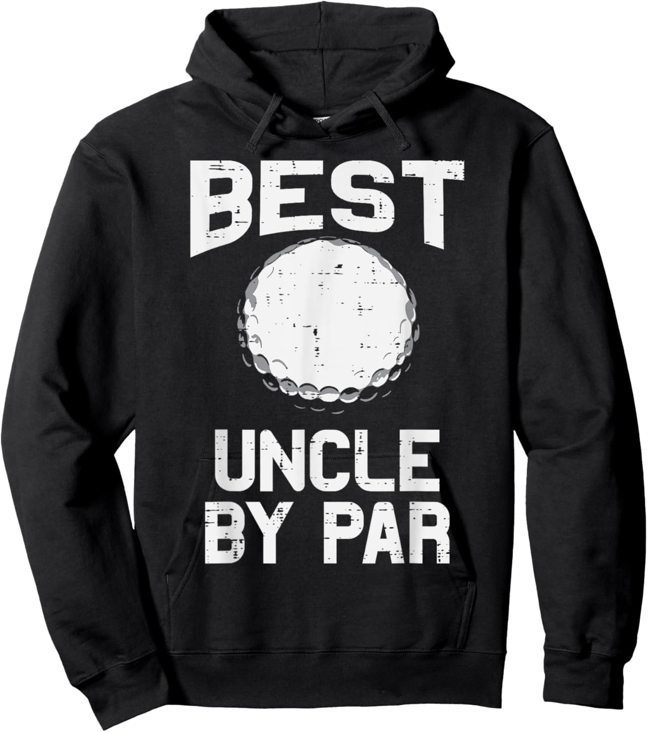 Best Uncle By Par Golf Ball Funny Golfing Player Golfer Men Hoodie - Hoodie | Black