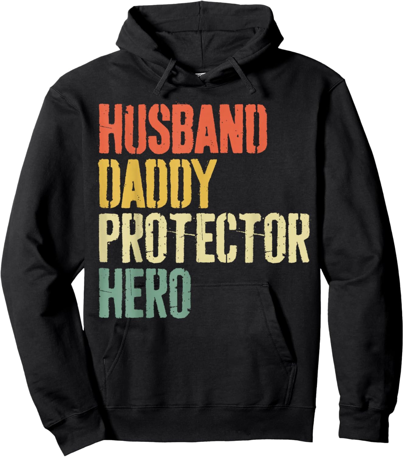 Husband Daddy Protector Hero Shirt Men Dad Fathers Day Hoodie - Hoodie | Black