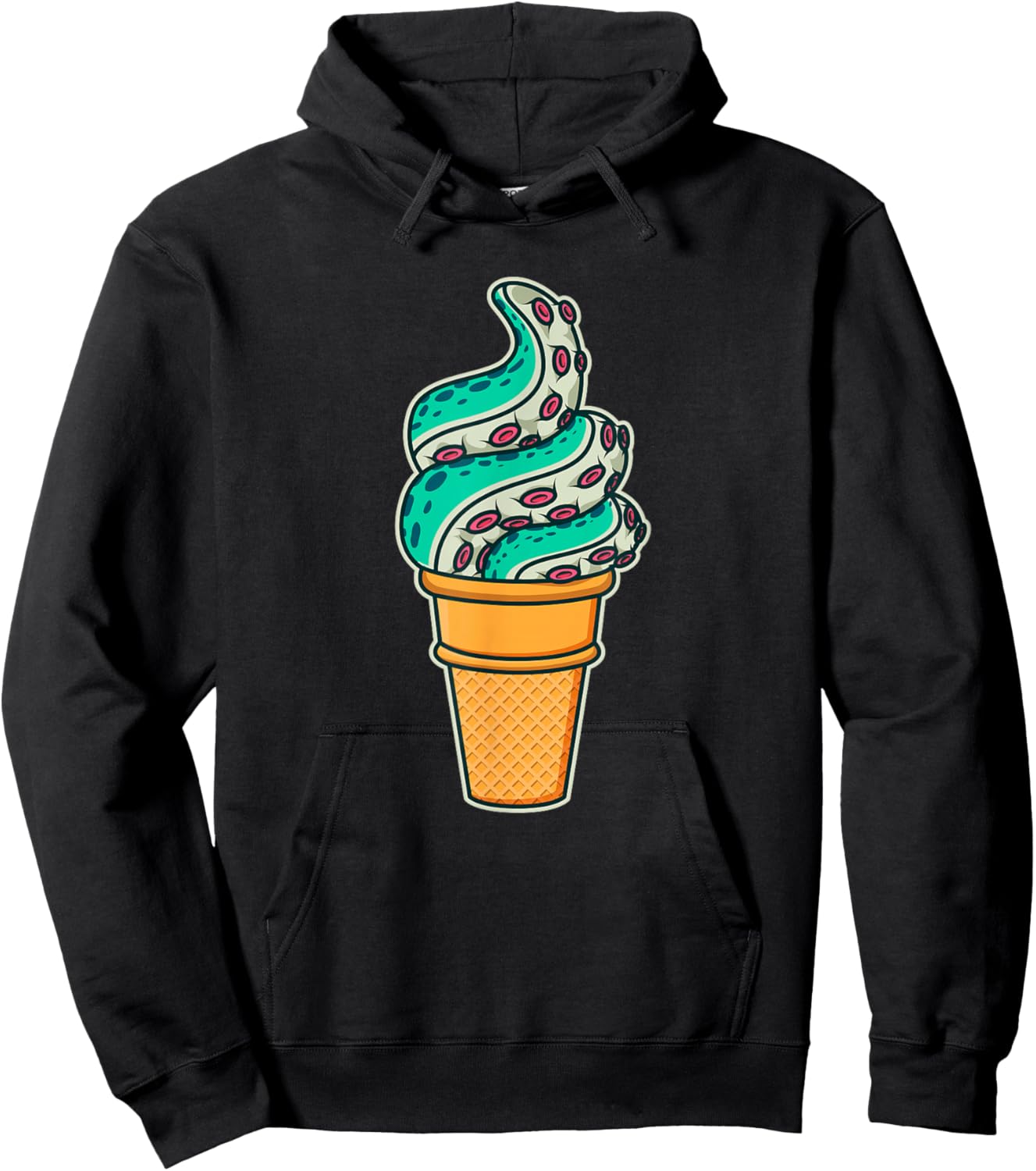 Swirly Octopus Tentacle Ice Cream Hoodie - Hoodie | Black